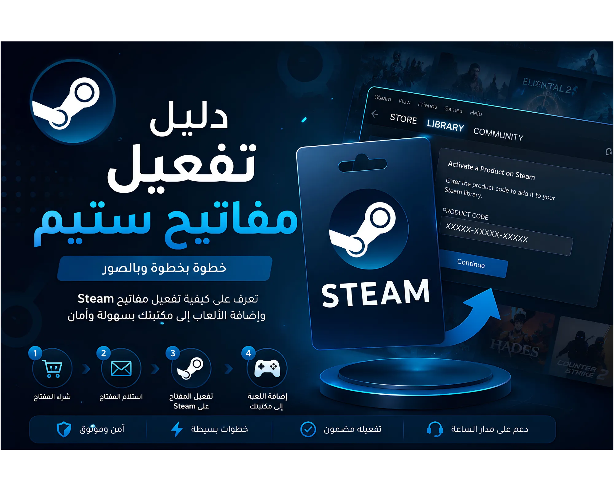 تفعيل مفاتيح Steam