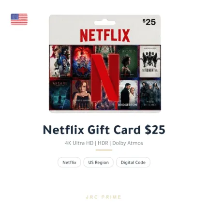بطاقة شحن Netflix بقيمة 25 دولار