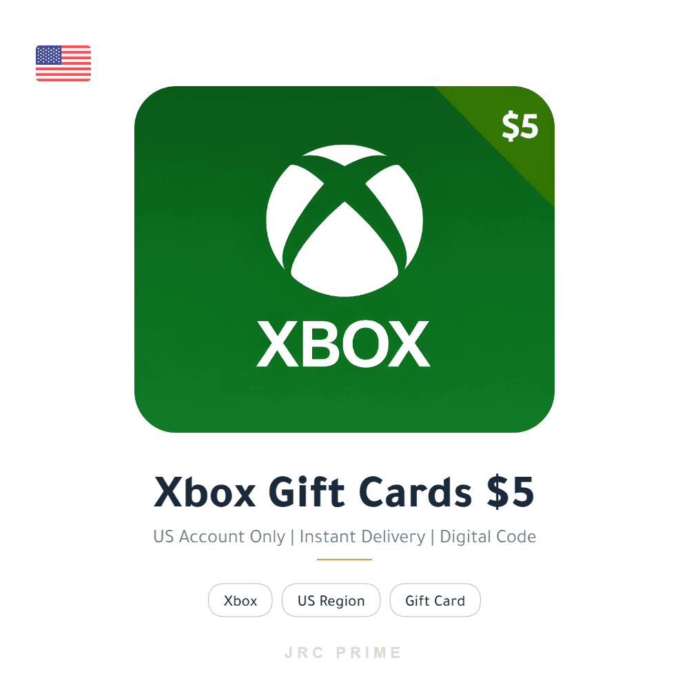 JRC_Xbox_Gift_Cards__5.1 بطاقة شحن Xbox - فئة 5$